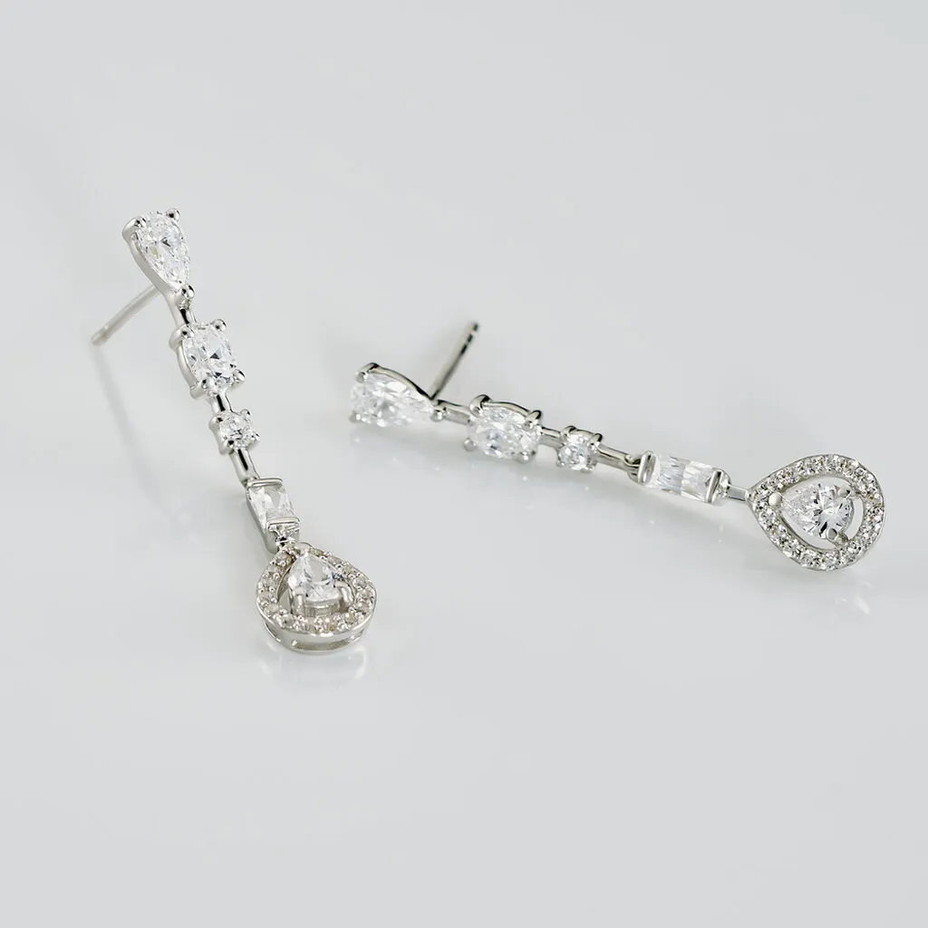 Histoire D'Or Boucles D'oreilles Pendantes Candia Or Blanc Oxyde De Zirconium 3 Histoire D'Or Boucles D'oreilles Pendantes Candia Or Blanc Oxyde De Zirconium – Image 3