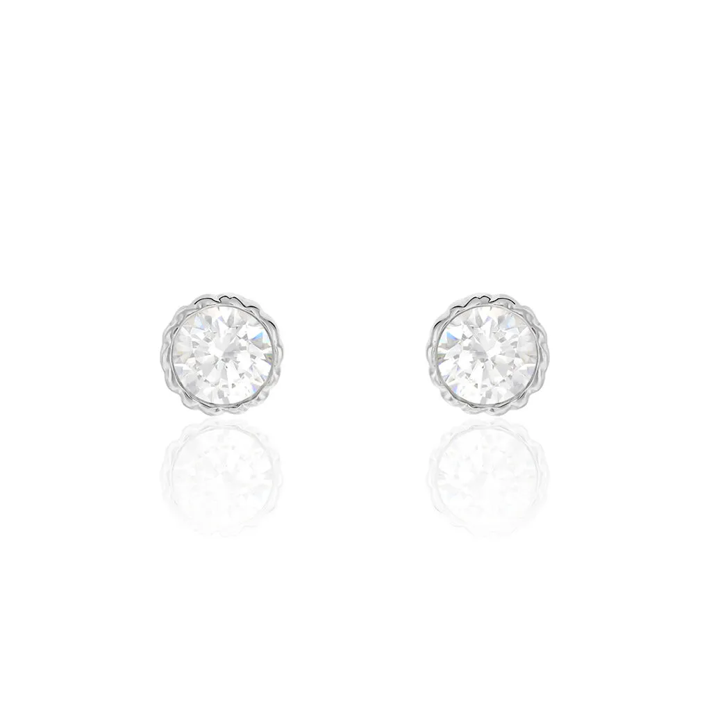 Histoire D'Or Boucles D'oreilles Puces Kadidia Or Blanc Oxyde De Zirconium 1 Histoire D'Or Boucles D'oreilles Puces Kadidia Or Blanc Oxyde De Zirconium