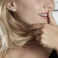 Histoire D'Or Créoles Andgelina Rondes Or Blanc Oxyde De Zirconium -Boucles d'oreilles pendantes Soldes Boutique B3OFBZW583 model0