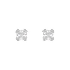 Histoire D'Or Boucles D'oreilles Puces Or Blanc Oxyde De Zirconium