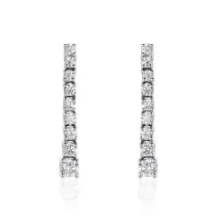 Histoire D'Or Boucles D'oreilles Pendantes Or Blanc Proserpina Oxydes