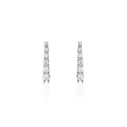 Histoire D'Or Boucles D'oreilles Pendantes Georas Or Blanc Oxyde
