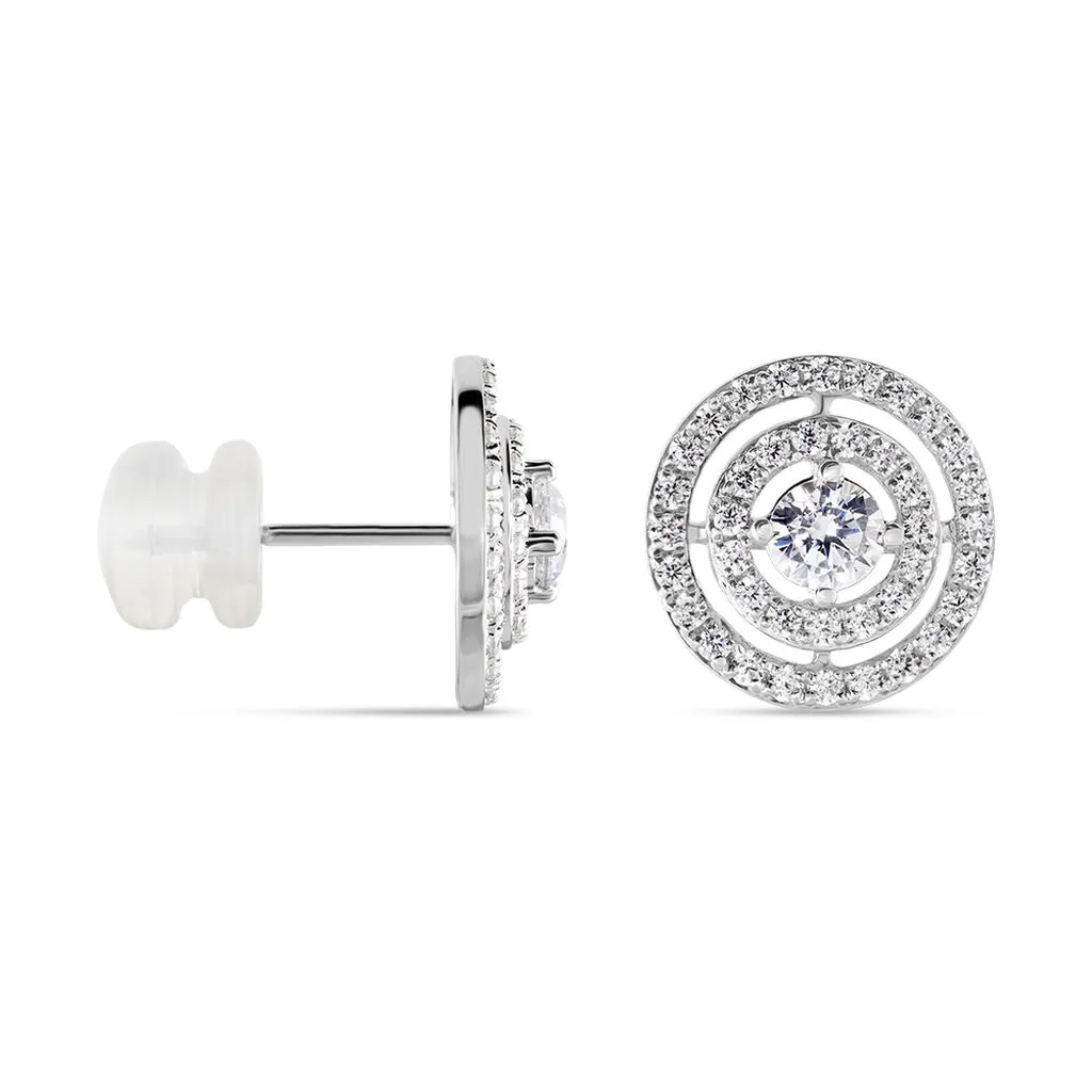 Histoire D'Or Boucles D'oreilles Puces Or Blanc Weltaz Oxyde De Zirconium 2 Histoire D'Or Boucles D'oreilles Puces Or Blanc Weltaz Oxyde De Zirconium – Image 2