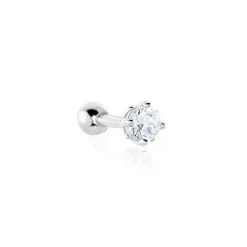 Histoire D'Or Piercing D'oreilles Joanina 2 Or Blanc Oxyde