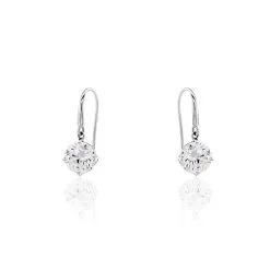 Histoire D'Or Boucles D'oreilles Pendantes Or Blanc Aedhan Oxydes