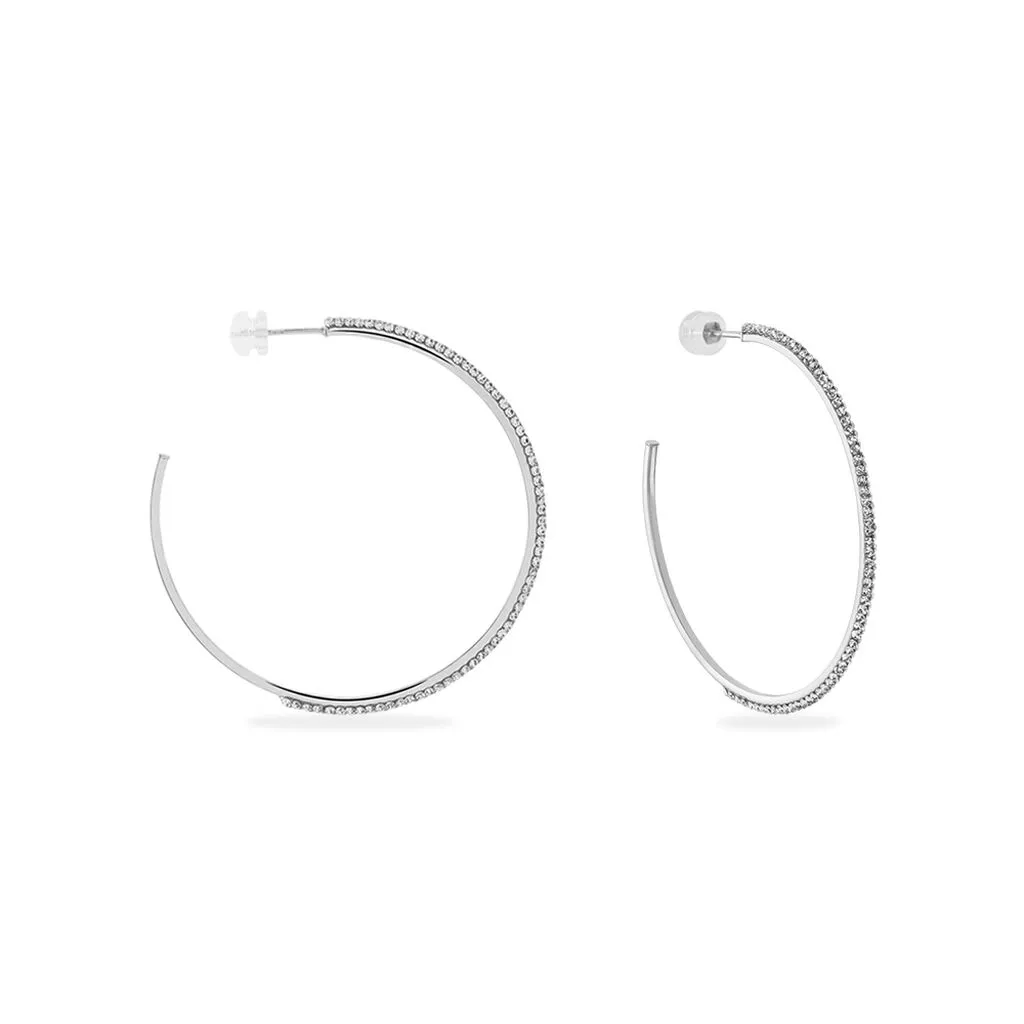 Histoire D'Or Créoles Tyhana Or Blanc Oxyde 2 Histoire D'Or Créoles Tyhana Or Blanc Oxyde – Image 2