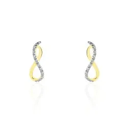 Histoire D'Or Boucles D'oreilles Puces Samy Or Jaune Diamant