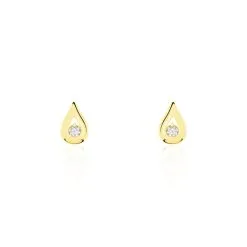 Histoire D'Or Boucles D'oreilles Puces Purete Or Jaune Diamant