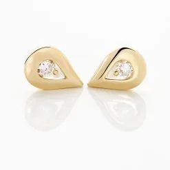 Histoire D'Or Boucles D'oreilles Puces Purete Or Jaune Diamant -Boucles d'oreilles pendantes Soldes Boutique B3OFJDW195 view2