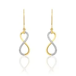 Histoire D'Or Boucles D'oreilles Pendantes Infino Or Jaune Diamant