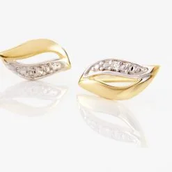 Histoire D'Or Boucles D'oreilles Puces Smeralda Or Jaune Diamant -Boucles d'oreilles pendantes Soldes Boutique B3OFJDW206 view2