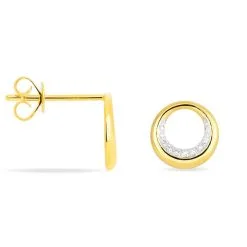 Histoire D'Or Boucles D'oreilles Puces Batoul Or Jaune Diamant -Boucles d'oreilles pendantes Soldes Boutique B3OFJDW213 view2