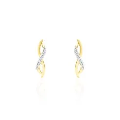 Histoire D'Or Boucles D'oreilles Puces Smina Or Jaune Diamant