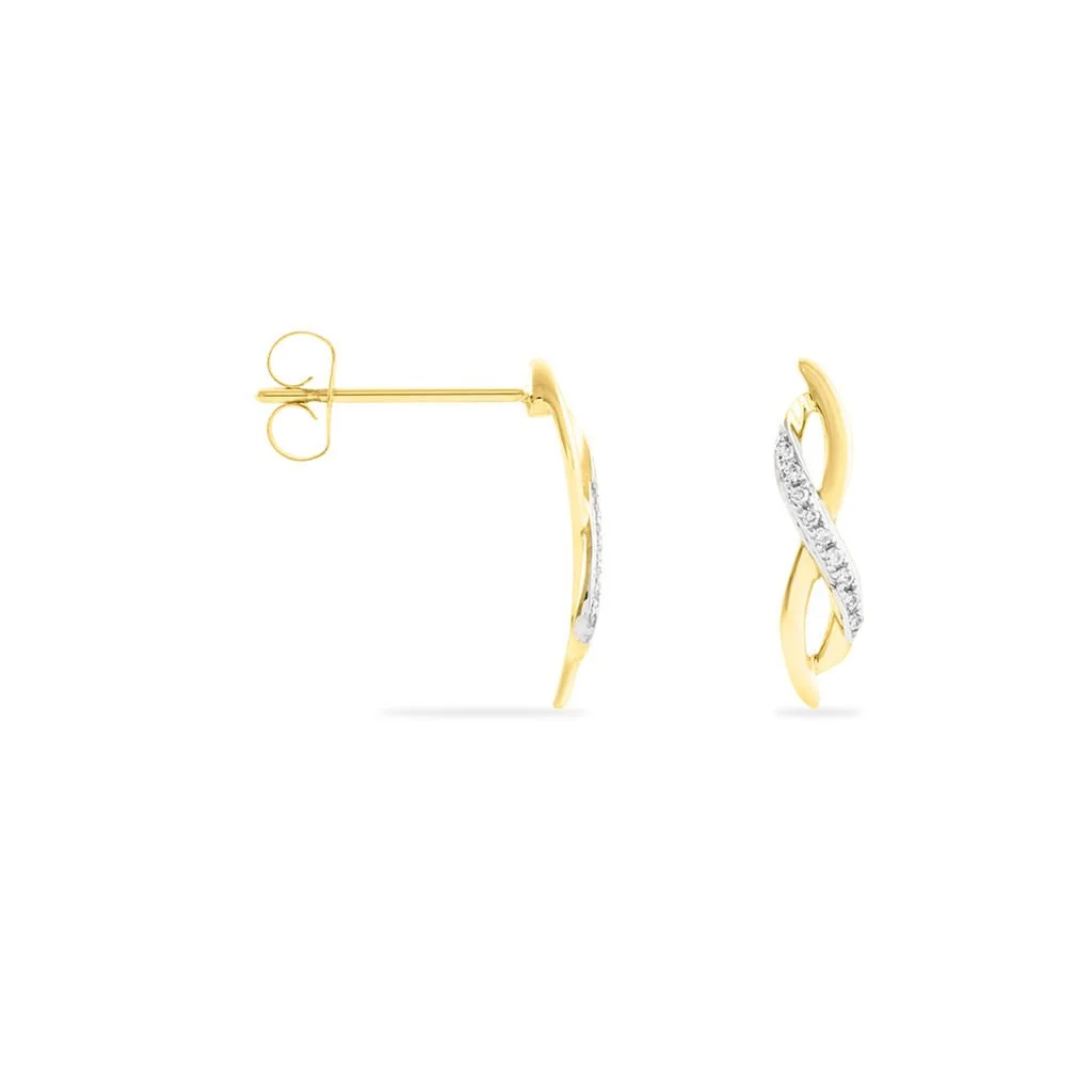 Histoire D'Or Boucles D'oreilles Puces Smina Or Jaune Diamant 2 Histoire D'Or Boucles D'oreilles Puces Smina Or Jaune Diamant – Image 2