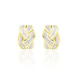 Histoire D'Or Boucles D'oreilles Puces Leopoldine Or Jaune Diamant