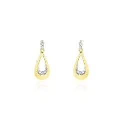 Histoire D'Or Boucles D'oreilles Puces Nirmala Or Jaune Diamant