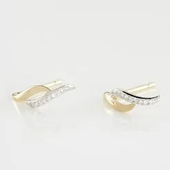 Histoire D'Or Boucles D'oreilles Puces Callum Or Jaune Diamant -Boucles d'oreilles pendantes Soldes Boutique B3OFJDW309 view2