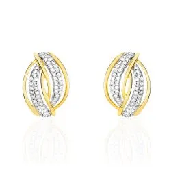Histoire D'Or Boucles D'oreilles Puces Enora Or Jaune Diamant