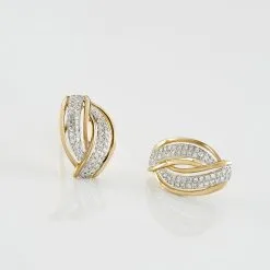 Histoire D'Or Boucles D'oreilles Puces Enora Or Jaune Diamant -Boucles d'oreilles pendantes Soldes Boutique B3OFJDW342 view2