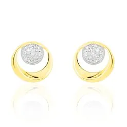 Histoire D'Or Boucles D'oreilles Puces Liana Or Jaune Diamant
