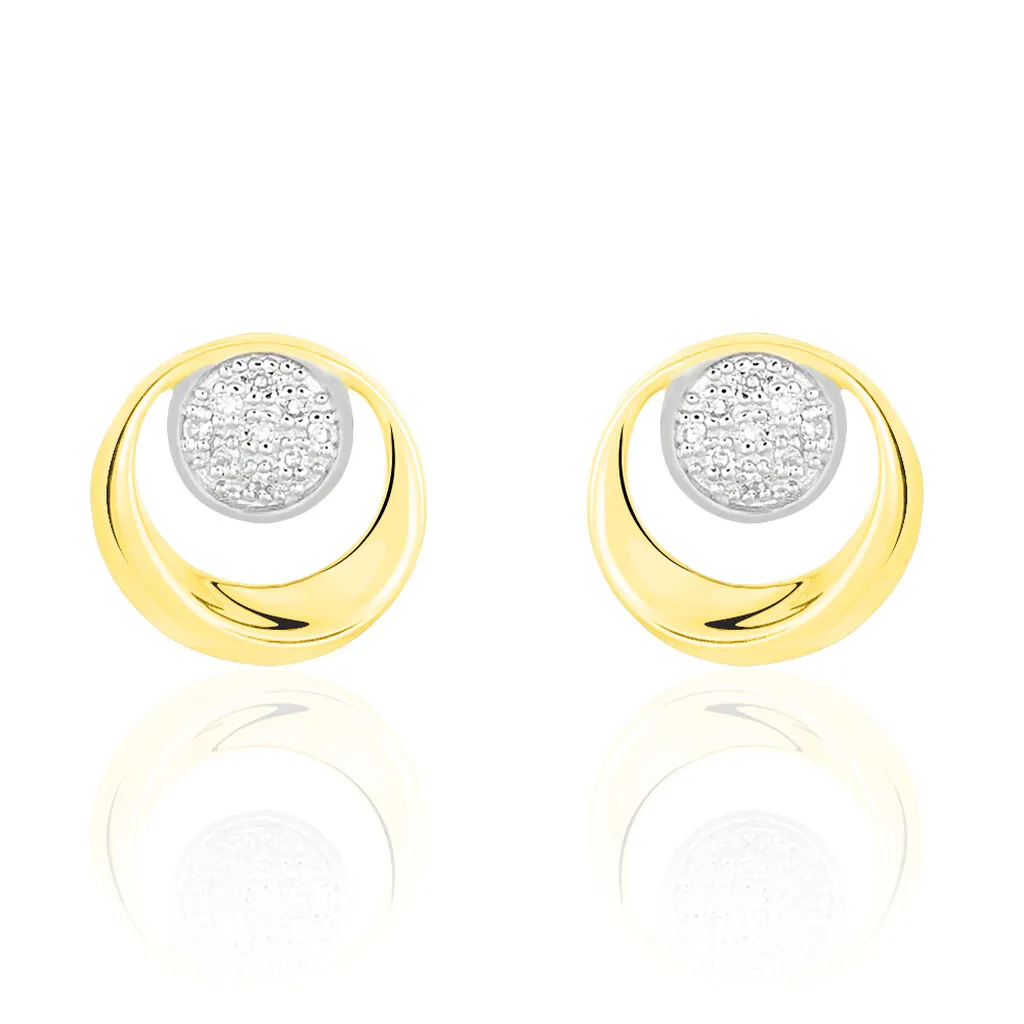 Histoire D'Or Boucles D'oreilles Puces Liana Or Jaune Diamant 1 Histoire D'Or Boucles D'oreilles Puces Liana Or Jaune Diamant