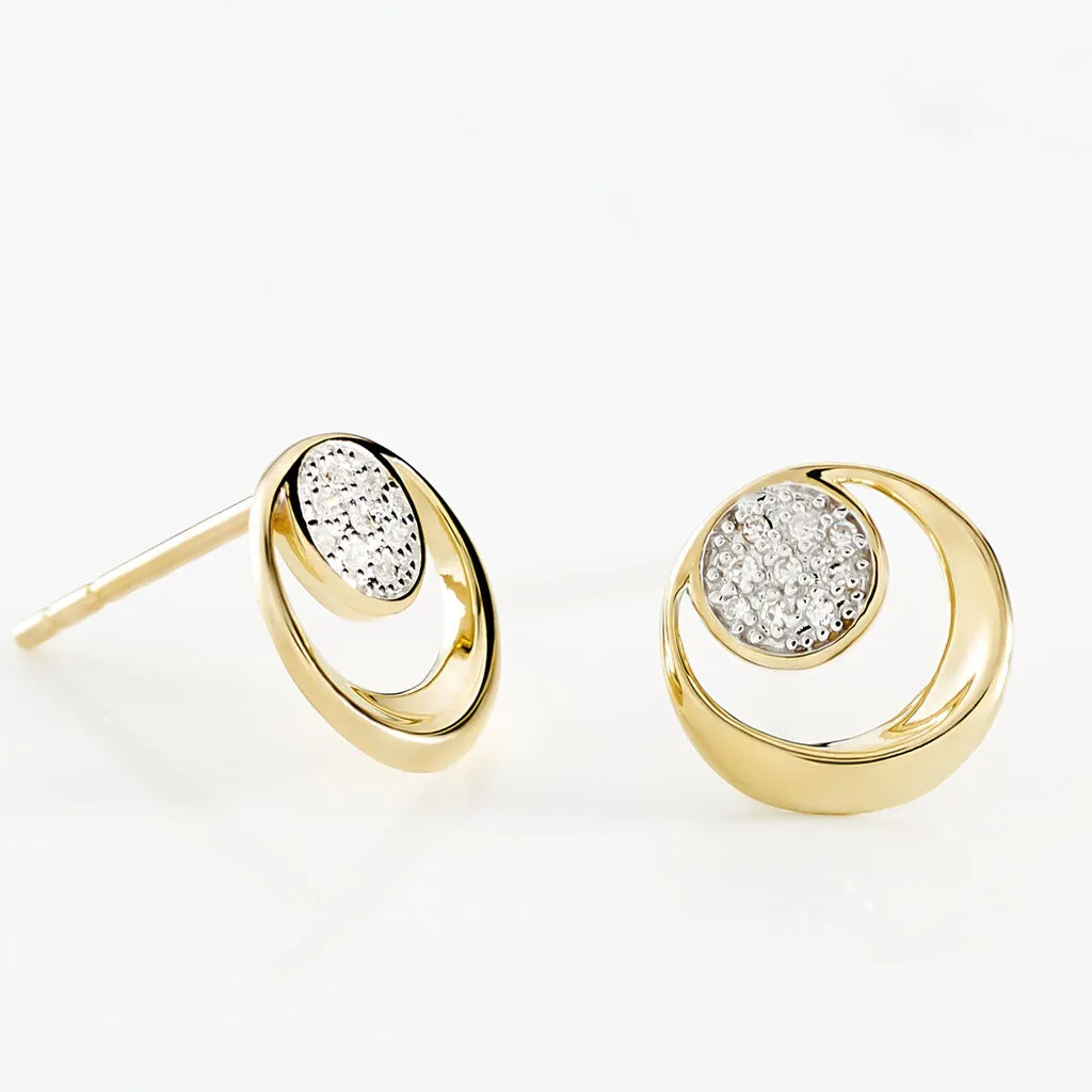 Histoire D'Or Boucles D'oreilles Puces Liana Or Jaune Diamant 3 Histoire D'Or Boucles D'oreilles Puces Liana Or Jaune Diamant – Image 3