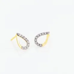 Histoire D'Or Boucles D'oreilles Puces Chrystalise Or Jaune Diamant -Boucles d'oreilles pendantes Soldes Boutique B3OFJDW582 view2