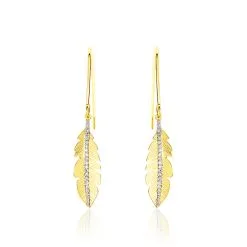 Histoire D'Or Boucles D'oreilles Pendantes Paola Or Jaune Diamant