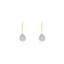 Histoire D'Or Boucles D'oreilles Pendantes Ursanne Or Jaune Diamants