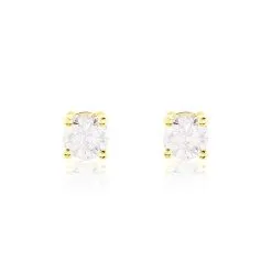 Histoire D'Or Boucles D'oreilles Puces Or Jaune Victoria Diamants