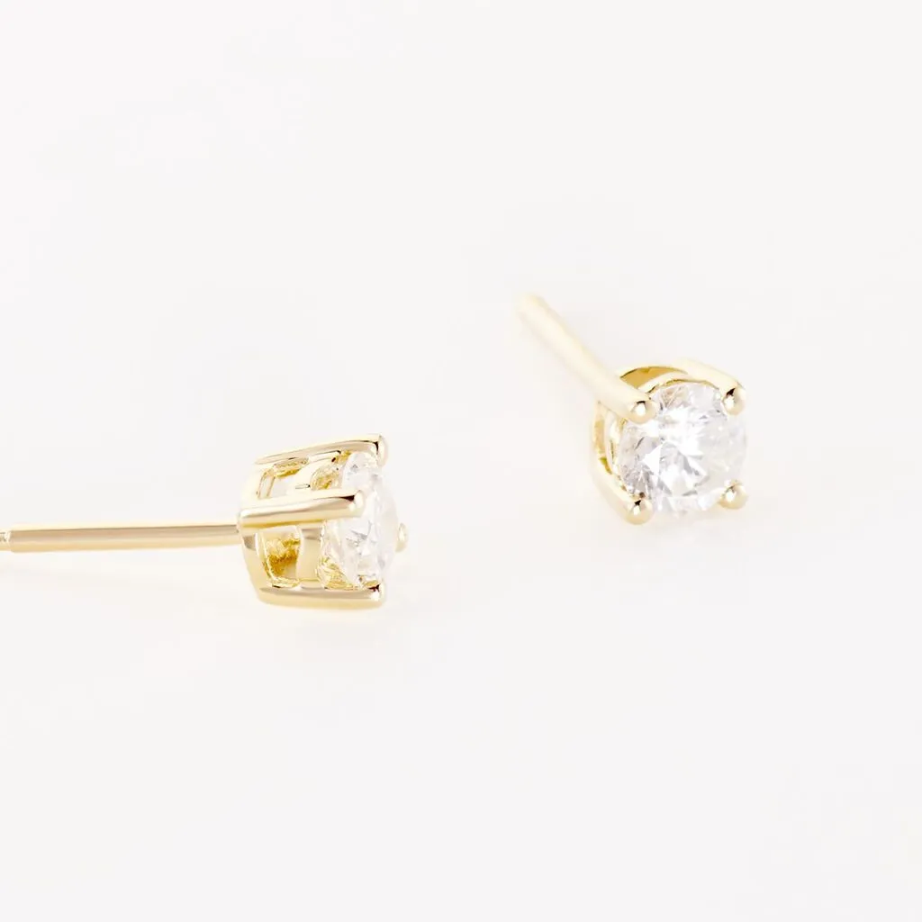 Histoire D'Or Boucles D'oreilles Puces Or Jaune Victoria Diamants 3 Histoire D'Or Boucles D'oreilles Puces Or Jaune Victoria Diamants – Image 3