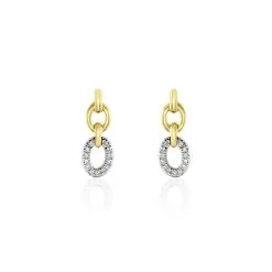 Histoire D'Or Boucles D'oreilles Pendantes Margane Or Jaune Diamant