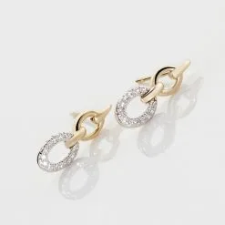 Histoire D'Or Boucles D'oreilles Pendantes Margane Or Jaune Diamant -Boucles d'oreilles pendantes Soldes Boutique B3OFJDW630 view2