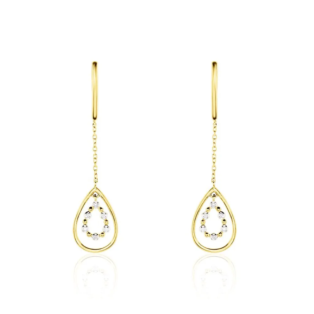 Histoire D'Or Boucles D'oreilles Pendantes Marganela Or Jaune Diamant 1 Histoire D'Or Boucles D'oreilles Pendantes Marganela Or Jaune Diamant