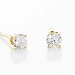 Histoire D'Or Boucles D'oreilles Puces Victoria Or Jaune Diamant -Boucles d'oreilles pendantes Soldes Boutique B3OFJDW636 view2