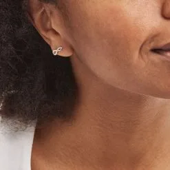 Histoire D'Or Boucles D'oreilles Puces Osanna Or Jaune Diamants -Boucles d'oreilles pendantes Soldes Boutique B3OFJDW639 model0