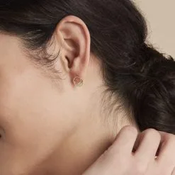 Histoire D'Or Boucles D'oreilles Puces Circlane Or Jaune Diamant -Boucles d'oreilles pendantes Soldes Boutique B3OFJDW650 model0