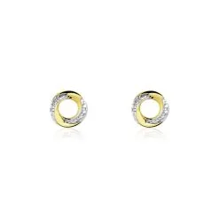 Histoire D'Or Boucles D'oreilles Puces Or Jaune Pamila Diamants