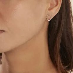 Histoire D'Or Boucles D'oreilles Puces Or Jaune Shyla Diamants -Boucles d'oreilles pendantes Soldes Boutique B3OFJDW663 model1