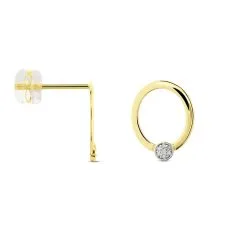 Histoire D'Or Boucles D'oreilles Puces Or Jaune Shyla Diamants -Boucles d'oreilles pendantes Soldes Boutique B3OFJDW663 view1