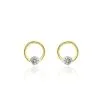 Histoire D'Or Boucles D'oreilles Puces Gisa Jaune Diamant Blanc