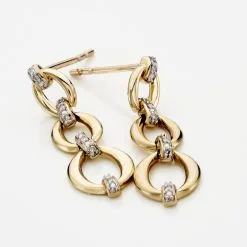Histoire D'Or Boucles D'oreilles Pendantes Abban Or Jaune Diamant -Boucles d'oreilles pendantes Soldes Boutique B3OFJDW674 view2