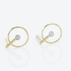 Histoire D'Or Boucles D'oreilles Or Jaune Adrienn Diamants -Boucles d'oreilles pendantes Soldes Boutique B3OFJDW679 view2