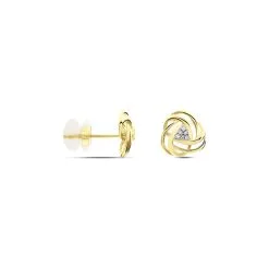Histoire D'Or Boucles D'oreilles Puces Or Jaune Afua Diamants -Boucles d'oreilles pendantes Soldes Boutique B3OFJDW681 view1