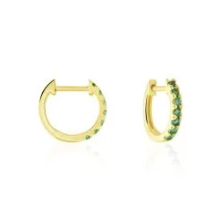 Histoire D'Or Créoles Or Jaune Killian Emeraudes