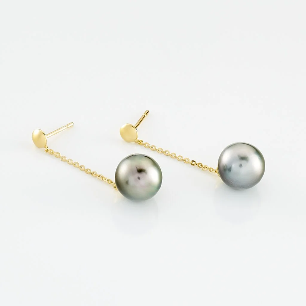 Histoire D'Or Boucles D'oreilles Puces Marie-noela Or Jaune Perle De Tahiti 3 Histoire D'Or Boucles D'oreilles Puces Marie-noela Or Jaune Perle De Tahiti – Image 3