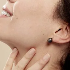 Histoire D'Or Boucles D'oreilles Puces Baroque Or Jaune Perle De Culture De Tahiti -Boucles d'oreilles pendantes Soldes Boutique B3OFJHH0480 model1