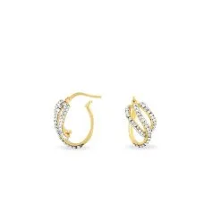 Histoire D'Or Créoles Hewie Or Jaune Strass 7 Histoire D'Or Créoles Hewie Or Jaune Strass -Boucles d'oreilles pendantes Soldes Boutique B3OFJPW224 view2