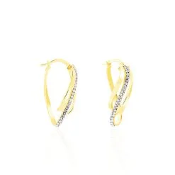 Histoire D'Or Créoles Hilharriette Or Jaune Strass