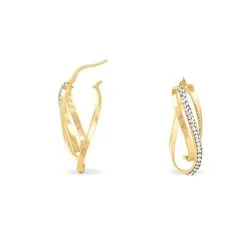 Histoire D'Or Créoles Hilharriette Or Jaune Strass -Boucles d'oreilles pendantes Soldes Boutique B3OFJPW225 view2